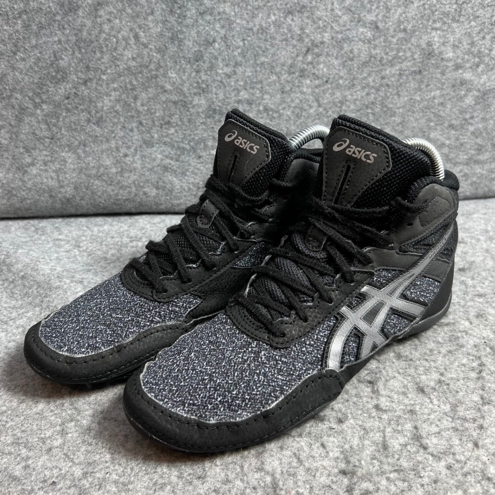 Asics Matflex 6 Black Silver Wrestling Shoes 1084A008 Kids Size 6 Womens Size 5